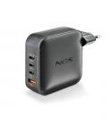 NGS Bud 160W Cargador GaN Universal de Pared 160W Ultrarapido - 3x USB-C PD & PPS, 1x USB-A QC 3.0 - Color Negro