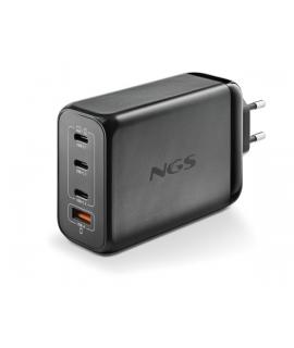 NGS Bud 240W Cargador GaN Universal de Pared 240W Ultrarapido - 3x USB-C PD & PPS, 1x USB-A QC 3.0 - Color Negro