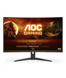 AOC G4 Monitor 31.5" Curvo 1500R LED VA FullHD 240Hz - FreeSync Premium - Respuesta 1ms - Angulo de Vision 178° - HDMI, DisplayP