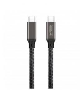 Urban Factory Cable USB-C Macho a USB-C Macho de 2m E-Mark 100W - 10Gbps - Color Gris Oscuro