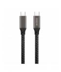 Urban Factory Cable USB-C Macho a USB-C Macho de 2m E-Mark 100W - 10Gbps - Color Gris Oscuro