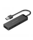 Vention HUB 6 en 1 USB-A a 3xUSB 2.0/SD/TF/Micro-B - 0.15m - Color Negro