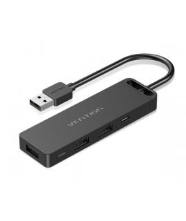 Vention HUB 6 en 1 USB-A a 3xUSB 2.0/SD/TF/Micro-B - 0.15m - Color Negro