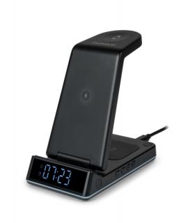 Thomson CL750IS Estacion de Carga por Induccion 4 en 1 - Reloj Despertador y Luz Nocturna - Compatible con Android - Color Negro