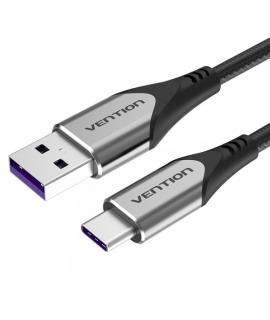 Vention Cable USB-A 2.0 a USB-C 2.0 5A 100W - 2m - Trenzado - Color Gris