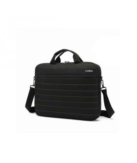 CoolBox Maletin para Portatil hasta 14" - Compartimento Principal Acolchado - Tejido Impermeable - Color Negro