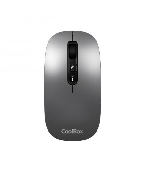 Coolbox W02 Raton Inalambrico - Bluetooth y RF 2.4GHz - Super Ligero - Boton Acceso Copilot - Recargable Por USB-C - DPI Ajustab