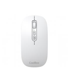 Coolbox W02 Raton Inalambrico - Bluetooth y RF 2.4GHz - Super Ligero - Boton Acceso Copilot - Recargable Por USB-C - DPI Ajustab