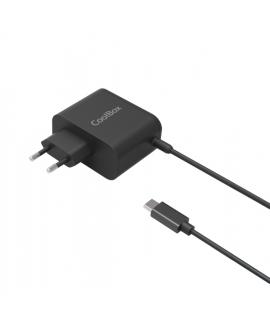 Coolbox Cargador Universal para Portatil 65W USB-C - Compatible con QC3.0 - Tecnología GaN - Cable de 1.20m