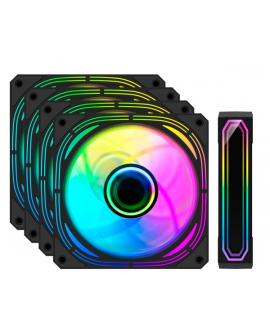 Coolbox Infinity Pro Kit 4 Ventiladores ARGB - Efecto Tunel de Infinito - Silencioso - Rodamiento Hidraulico - Gran Flujo de Air