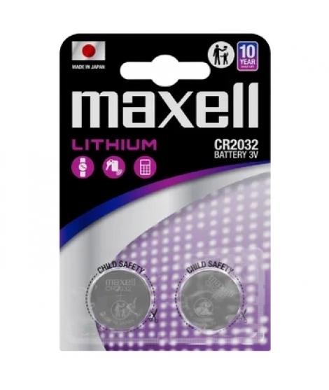 Maxell Pack de 2 Pilas Litio de Boton CR2032 3V