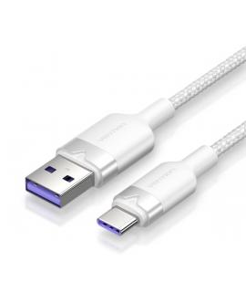 Vention Cable USB-C 2.0 a USB-A 6A 100W - 2m - Trenzado - Color Blanco