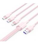 Vention Cable USB-A 2.0 a USB-C, Lightning, Micro-B 6A - 1.5m - Trenzado - Color Rosa