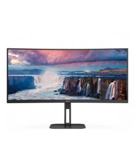 AOC Monitor 34" Curvo LED VA WQHD 100Hz FreeSync - Respuesta 1ms - Altura e Inclinacion Ajustables - Altavoces 10W - Angulo de V