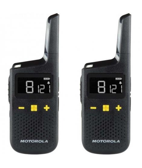 Motorola XT185 Pack 2 Walkie Talkies - 16 Canales PMR446 + 121 Codigos - Alcance de hasta 8km - Autonomia hasta 24h