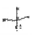 Aisens Soporte de Mesa Eco Giratorio e Inclinable para 4 Monitores 10Kg (4 Pivotes - 2 Brazos) de 13-27" - Color Negro
