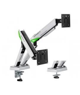 Aisens Soporte de Mesa Gaming Contrapeso Giratorio e Inclinable Para Monitor-TV 16kg - 3 Pivotes - 2 Brazos - 17"-38" - Color Bl