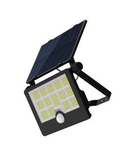 Elbat Foco Solar LED 50W - 1600LM - Luz Fria 6500K - Sensor de Movimiento - Deteccion de 3 a 5 Metros - IP65