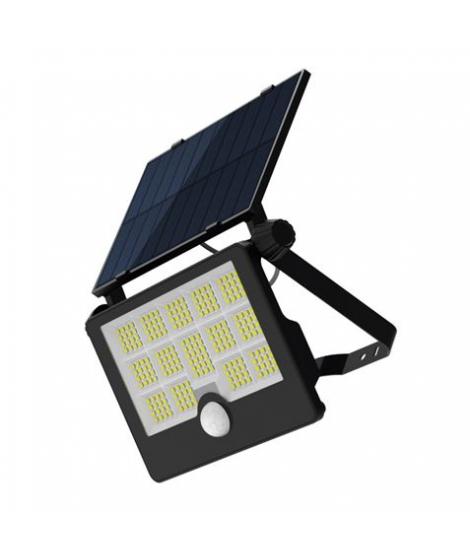 Elbat Foco Solar LED 50W - 1600LM - Luz Fria 6500K - Sensor de Movimiento - Deteccion de 3 a 5 Metros - IP65