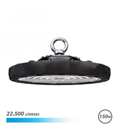 Elbat Lampara LED UFO de Techo - Potencia: 150W - Lumenes: 22500 - Luz Fria: 6500K - Ac 100-240V - Diametro: 28.6cm - Angulo aju