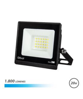 Elbat Foco LED Serie Super Slim 20W - 1800 Lumenes - 6500K Luz Fria - IP65 Para Uso en Exterior