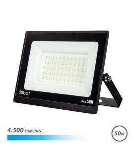 Elbat Foco LED Serie Super Slim 50W - 4500 Lumenes - 6500K Luz Fria - IP65 Para Uso en Exterior