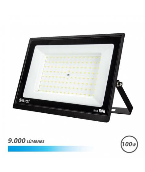 Elbat Foco LED Serie Super Slim 100W - 9000 Lumenes - 6500K Luz Fria - IP65 Para Uso en Exterior