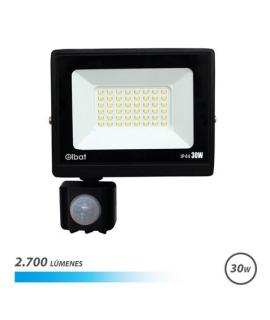 Elbat Serie Slim Foco LED 30W con Sensor de Movimiento - 2700 Lumenes - 6500K Luz Fria - IP44