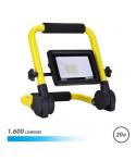 Elbat Foco LED con Soporte Plegable 20W - 1600 Lumenes - 6500K Luz Fria - Cable de 1.50m - IP65 para Uso en Exterior