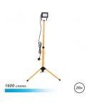 Elbat Foco LED con Tripode 20W - 1600 Lumenes - 6500K Luz Fria - Cable de 3m - IP65 para Uso en Exterior