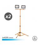 Elbat Foco LED con Tripode 2 x 50W - 4250 Lumenes - 6500K Luz Fria - Cable de 3m - IP65 para Uso en Exterior