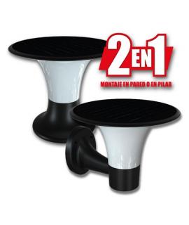 Elbat Serie Pro Farol LED Solar - 15W - 6000K/3000K - 2200 Lumenes - Sensor - Montaje en Pared o Sobre Pilar - Color Negro