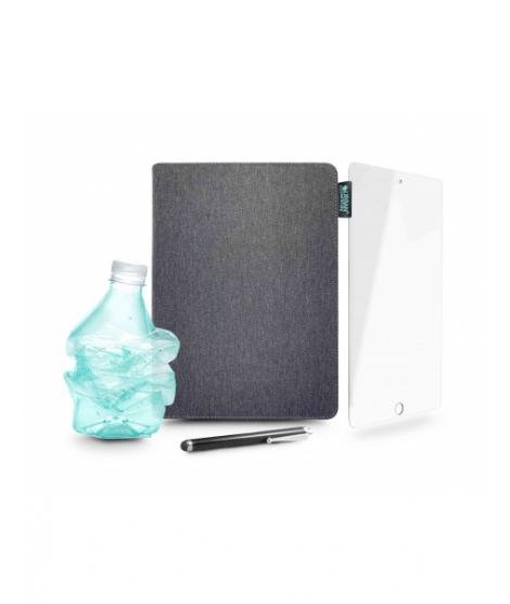 Urban Factory Greenee Pack Funda, Lapiz y Cristal Templado para Ipad - 7ª, 8ª y 9ª Generacion - 10.2" - Ecologico - Color Gris