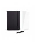 Urban Factory Cyclee Pack Funda, Lapiz y Cristal Templado Universal para Tablet de 10.5" - Fabricada en PU Reciclado - Color Neg