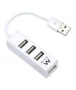 Ewent EW1122 Mini-Hub 4 Puertos USB 2.0 - Cable 12cm - Color Blanco