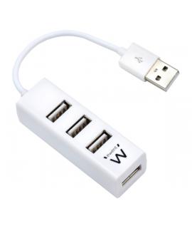 Ewent EW1122 Mini-Hub 4 Puertos USB 2.0 - Cable 12cm - Color Blanco