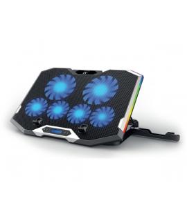 Ewent Soporte para Portatil hasta 15.6" - 6 Ventiladores Silenciosos - 6 Velocidades - RGB Led - Color Negro