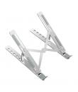 Ewent EW1266 Soporte Plegable de Viaje - Aleacion de Aluminio - Eleva de 5 a 15 cm tu Portatil - Color Plata