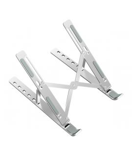 Ewent EW1266 Soporte Plegable de Viaje - Aleacion de Aluminio - Eleva de 5 a 15 cm tu Portatil - Color Plata