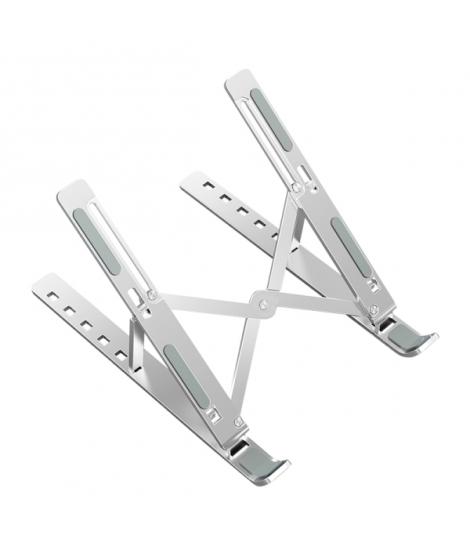 Ewent EW1266 Soporte Plegable de Viaje - Aleacion de Aluminio - Eleva de 5 a 15 cm tu Portatil - Color Plata