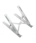 Ewent EW1266 Soporte Plegable de Viaje - Aleacion de Aluminio - Eleva de 5 a 15 cm tu Portatil - Color Plata
