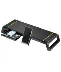 Ewent EW1268 Elevador para Monitor RGB Extensible - Plegable con cajon y soporte para smartphone - HUB USB 3.0 de 4 Puertos - Co