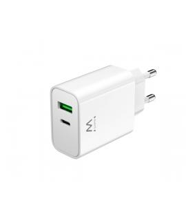 Ewent Cargador USB-C 30W - Carga Rapida y Segura - 1x USB-A - Color Blanco