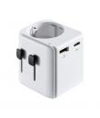 Ewent EW1472 Cargador de Viaje Universal - 1xUSB-C, 2xUSB - 15W - USA, UK, AUS, China - Color Blanco