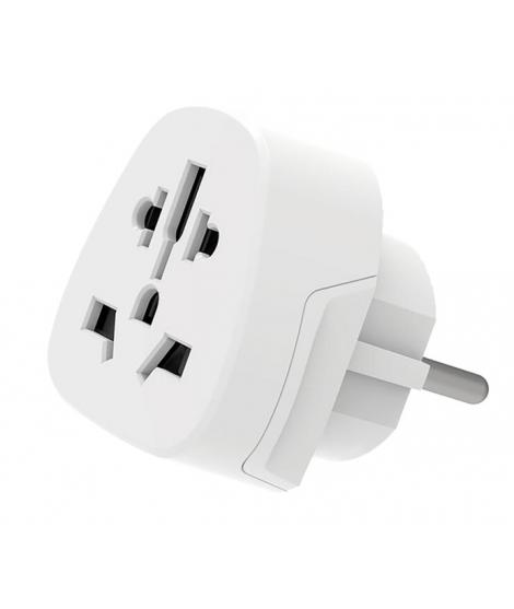 Ewent EW1480 Adaptador de Viaje Universal - USA, UK, AUS y Europa a Schuko - Color Blanco