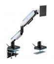 Ewent Soporte de Mesa RGB para Monitor/TV - Giratorio e Inclinable - Iluminacion RGB - Acero y Aluminio - Compatible Vesa - Carg