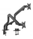 Ewent Soporte de Mesa Contrapeso Giratorio e Inclinable para Monitor/TV 16Kg - 2 Brazos - 17-32" - Color Negro