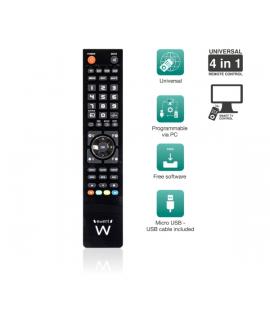 Ewent Control Remoto 4 en 1 Universal - Programable con Cable Micro USB y PC - Color Negro