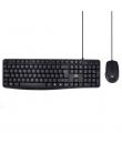 Ewent Paquete con Cable KB+RATON - Teclado de Oficina -Cable USB-A de 1.35m - Raton de oficina - 1000dpi - Cable USB-A de 1.35m 