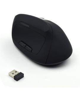 Ewent Raton Inalambrico 2.4hz - Raton Vertical Ergonomico - DPI Seleccionable 800-1200-2400dpi -Bateria Recargable de Litio 400m